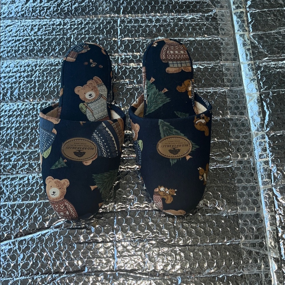 Cozy Bear Print Slippers